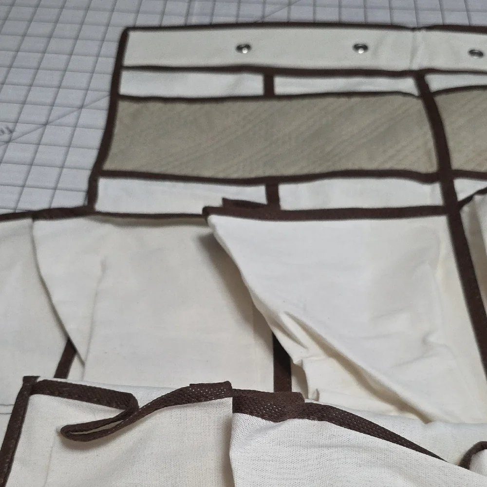 Hanging‎ Shoe Organizer with Brown Trim